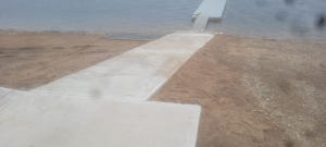 Work to install and improve the launch ramp at the reservoir at Midland Sailing Club