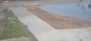 Work to install and improve the launch ramp at the reservoir at Midland Sailing Club